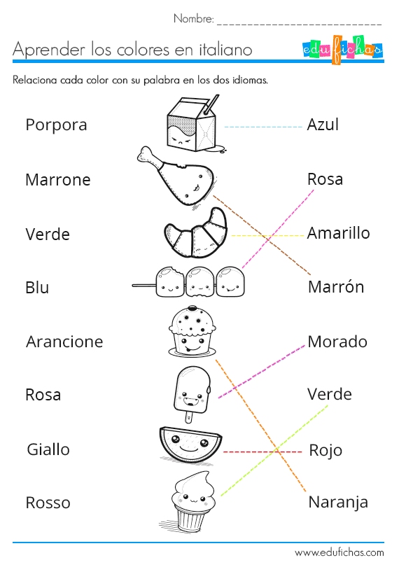 aprender los colores en italiano