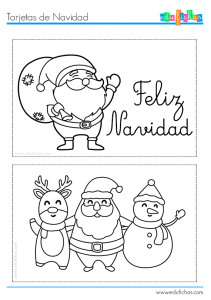Tarjetas de Navidad. Imprimir Postales de Navidad para Niños.