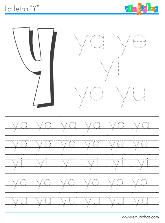 Sílabas con Y. Hojas de trabajo y recursos de lectoescritura