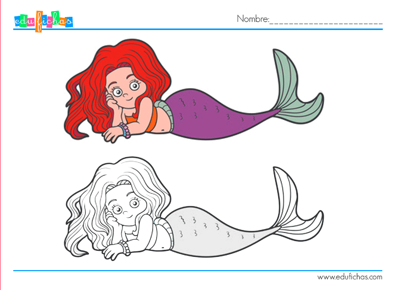 Dibujos De Sirenas Para Colorear Cuadernos Para Niños