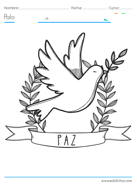 Dibujos de la Paloma de la Paz. Dibujos para Imprimir y Colorear GRATIS.