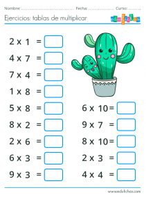 ejercicios de multiplicar con dibujos
