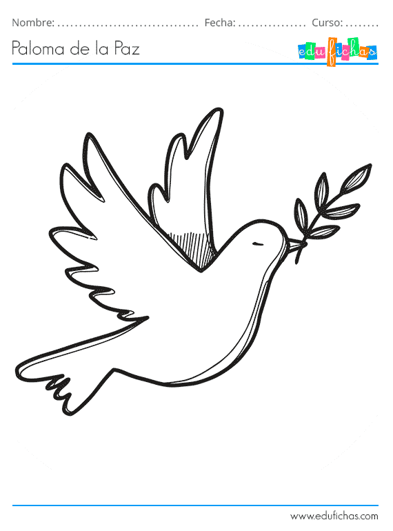 Dibujos para colorear de la paloma de la paz.