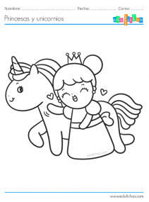 unicornios y princesas para pintar