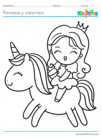 unicornios y princesas colorear
