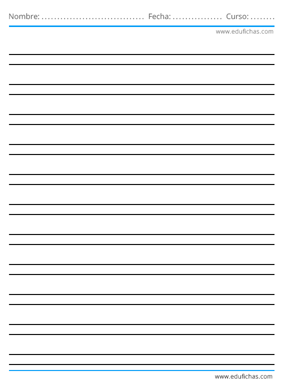 Plantila para escribir. Descargar Falsillas en PDF para Imprimir Gratis.