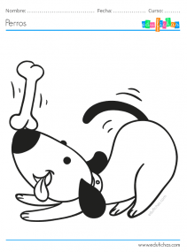 dibujo de perro jugando