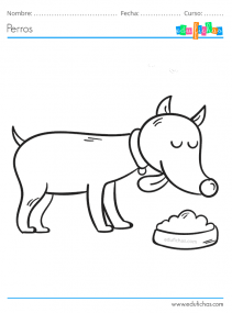 dibujo de un perro comiendo
