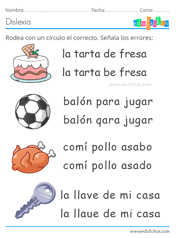 Ejercicios de Dislexia para Imprimir. Dislexia en Niños. Descargar PDF Ejercicios de Dislexia para Imprimir. Dislexia en Niños. Descargar PDF