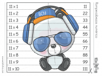 tabla del 11 rompecabezas