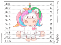 tabla del 3 rompecabezas