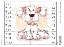 tabla del 7 rompecabezas