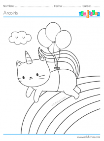 dibujo de gato volando para colorear