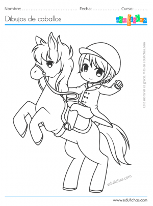 dibujo de caballo kawaii
