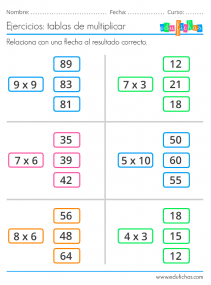 tabla ejercicios para niños gratis