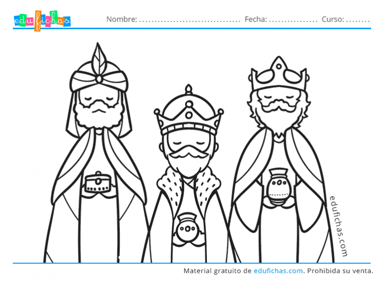 Los Reyes Magos para colorear - Cuadernos para niños