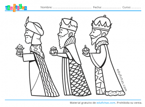 Dibujos de los Reyes Magos para Colorear. Descarga PDF Gratis.