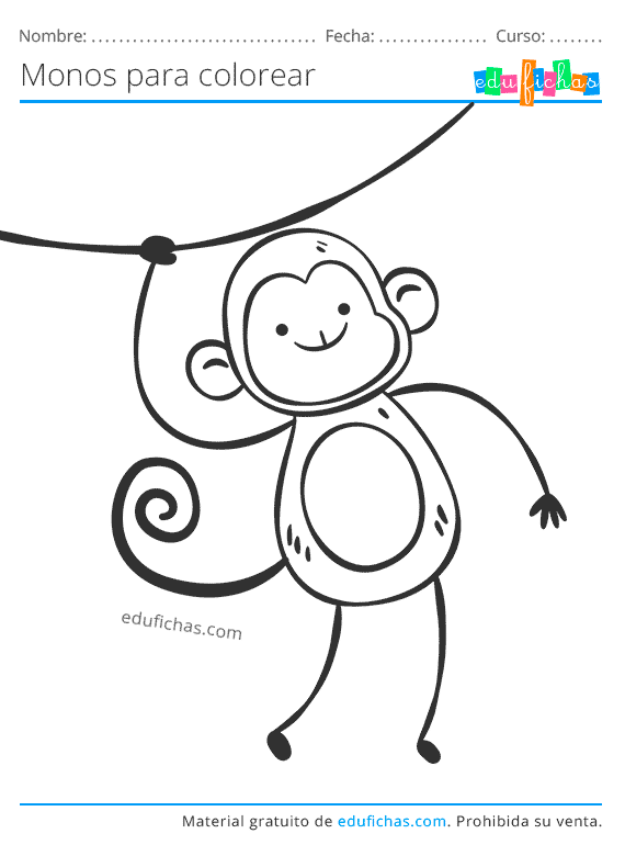 Dibujos de monos - Cuadernos para niños