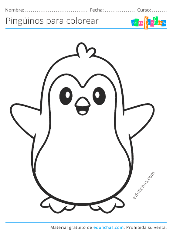 Dibujos de Pingüinos para Colorear. Descargar Gratis PDF Dibujos de Pingüinos para Colorear. Descargar Gratis PDF