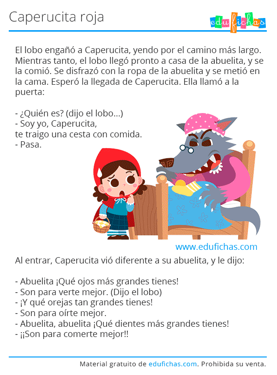 Caperucita Roja. Cuento + Fichas de Actividades de Caperucita. Caperucita Roja. Cuento + Fichas de Actividades de Caperucita.