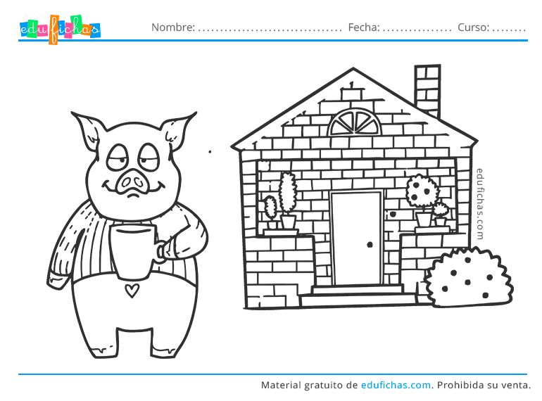 Los Tres Cerditos Para Colorear