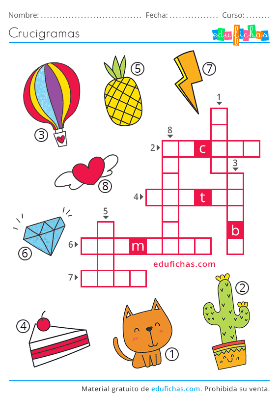 Crucigramas Fáciles para Niños. Descargar Libro de Crucigramas en PDF