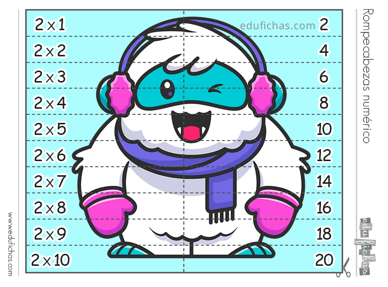 Tabla del 2. Fichas + Ejercicios. Aprende a Multiplicar GRATIS