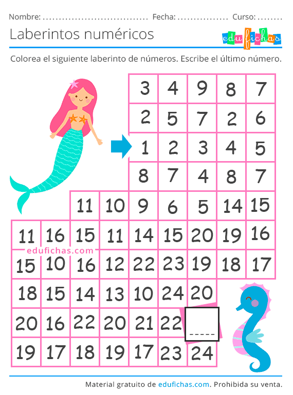 maze numbres for kids