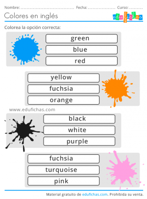 colours vocabulary
