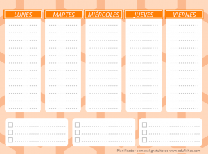 organizador semanal checklist