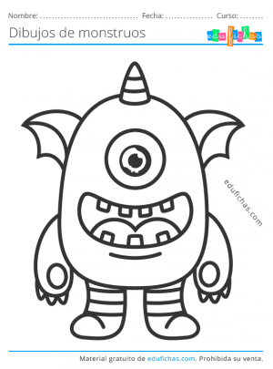 Dibujos de Monstruos para Colorear. Descargar Libro en PDF Gratis.