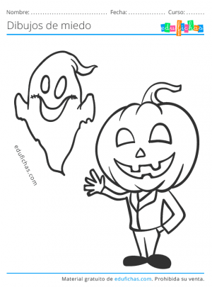 Dibujos de Miedo para Colorear en Halloween - PDF gratis para niños
