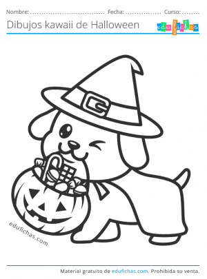  Detalle   imagen dibujos de halloween kawaii para colorear