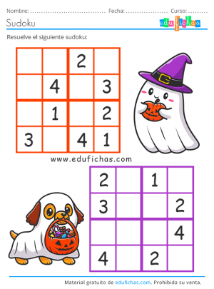 sudoku para niños de halloween