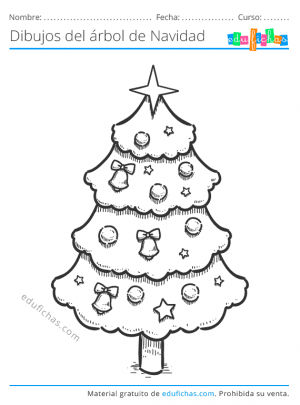 Árbol de Navidad para Colorear - Descargar PDF para imprimir Gratis