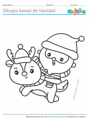 Dibujos kawaii de Navidad - Cuadernos para niños