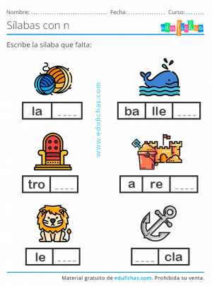 Letra N - Sílabas y Palabras con N - Consonantes para Imprimir (PDF)