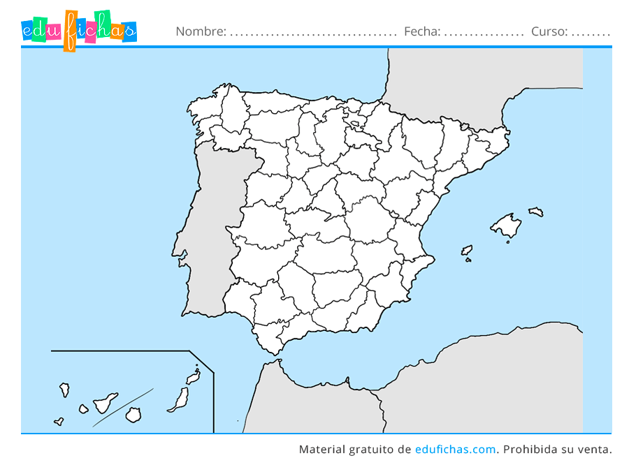 mapa mudo de provincias de españa