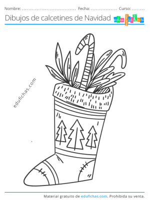 dibujos de calcetines de navidad para imprimir