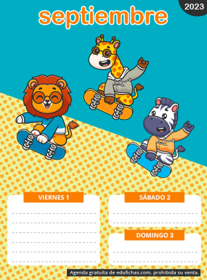 agenda escolar septiembre 23