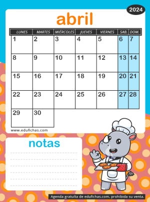 calendario abril 2024