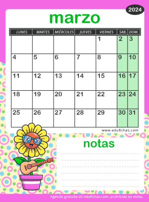 calendario marzo 2024