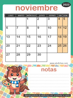calendario noviembre 2023